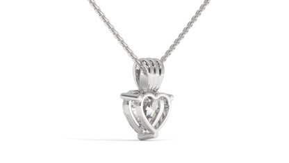 1.00 CTW Heart-Shaped Diamond Solitaire Pendant in 14K White Gold – Secure Claw-Prong Setting