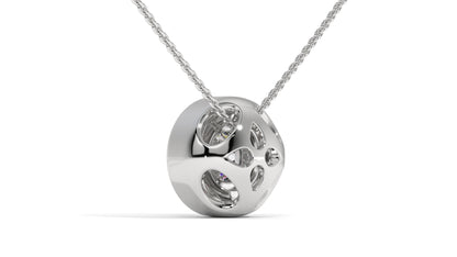 1.00 CTW Round Diamond Bezel-Set Solitaire Pendant in 14K White Gold