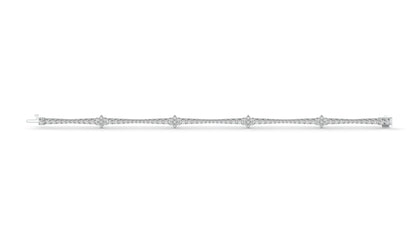 4.95 CTW Diamond Tennis Bracelet in 14K White Gold – Classic Round Cut Design