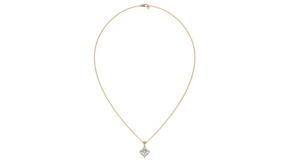 3.00 CTW Asscher-Cut Diamond Solitaire Pendant in 14K Yellow Gold – Secure Claw-Prong Setting