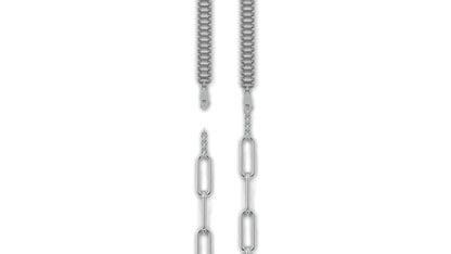 6.44 CTW Straight Baguette Diamond Bracelet in 14K White Gold – Modern Link Design