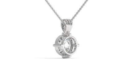 2.00 CTW Round Diamond Four-Prong Solitaire Pendant in 14K White Gold – Secure Claw-Prong Setting