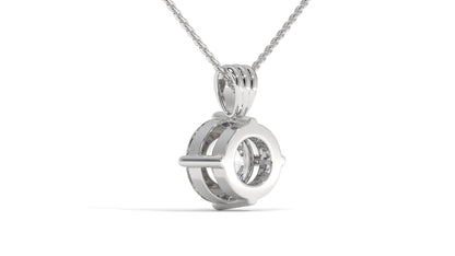 2.50 CTW Round Diamond Four-Prong Solitaire Pendant in 14K White Gold – Secure Claw-Prong Setting