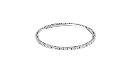 17.10 Ctw Round Cut Diamond Bangle | Shared Prong Diamond Bangle Set In Luxury 14K White Gold