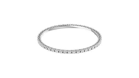 17.10 Ctw Round Cut Diamond Bangle | Shared Prong Diamond Bangle Set In Luxury 14K White Gold