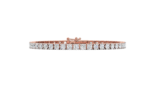 9.24 Ctw Round Brilliant Diamond Tennis Bracelet In 14K Rose Gold