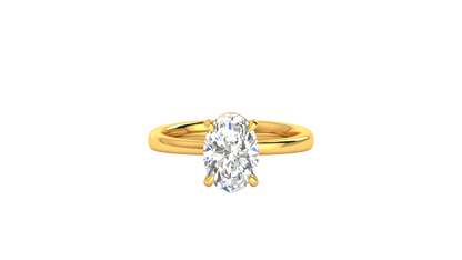 2.00 Ctw Oval Cut Solitaire Engagement Ring Set In 14K Yellow Gold