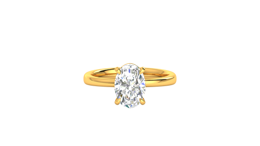 2.00 Ctw Oval Cut Solitaire Engagement Ring Set In 14K Yellow Gold