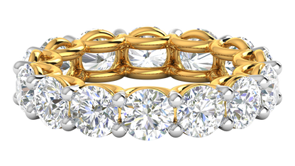 7.00 Ctw Elegant Diamond Eternity Band Set In 14K Yellow Gold