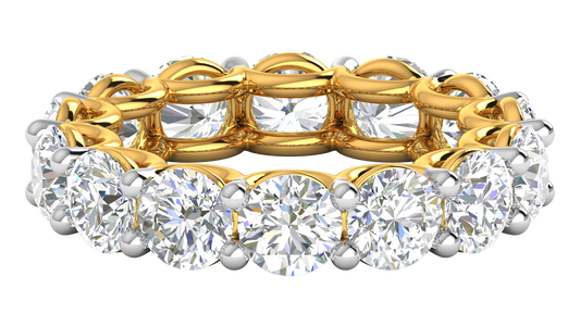 7.00 Ctw Elegant Diamond Eternity Band Set In 14K Yellow Gold