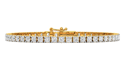 6.48 Ctw Round Brilliant Diamond Tennis Bracelet In 14K Yellow Gold