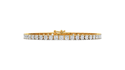 9.24 Ctw Round Brilliant Diamond Tennis Bracelet In 14K Yellow Gold