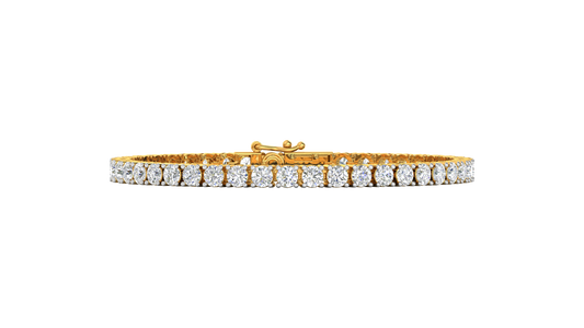 9.24 Ctw Round Brilliant Diamond Tennis Bracelet In 14K Yellow Gold
