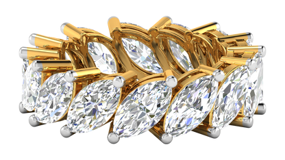 7.00 Ctw Marquise Cut Diamond Eternity Band Set In 14K Yellow Gold