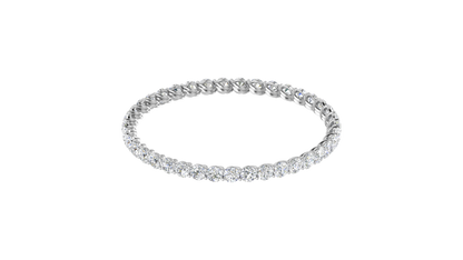 39.00 Ctw Round Cut Diamond Bangle | Twisted Eternity Diamond Bangle Set In Luxury 14K White Gold