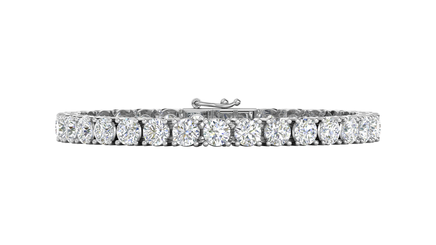 15.50 Ctw Round Brilliant Diamond Tennis Bracelet In 14K White Gold