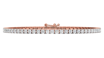4.80 Ctw Round Brilliant Diamond Tennis Bracelet In 14K Rose Gold