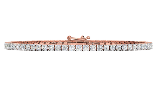 4.80 Ctw Round Brilliant Diamond Tennis Bracelet In 14K Rose Gold
