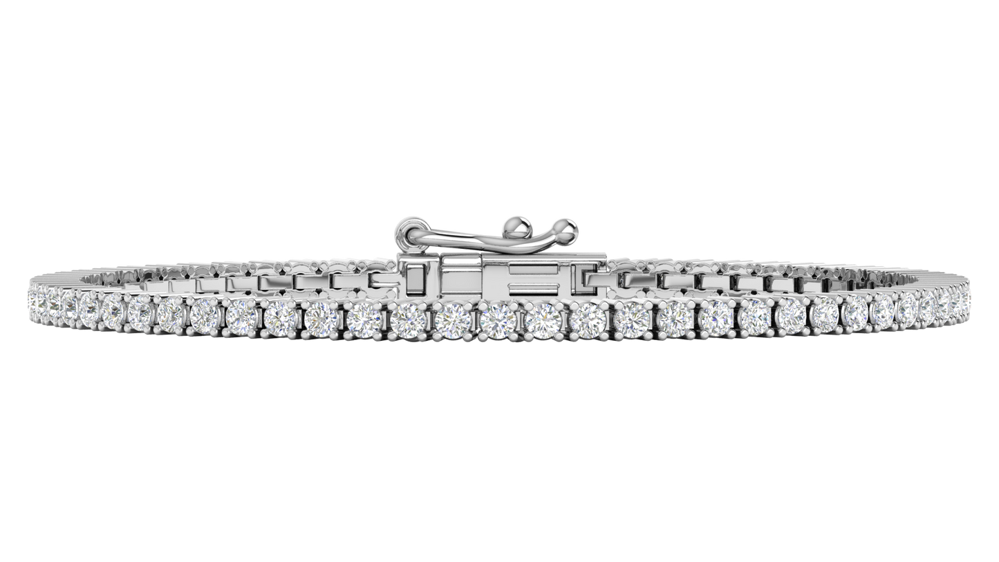 2.26 Ctw Round Brilliant Diamond Tennis Bracelet In 14K White Gold