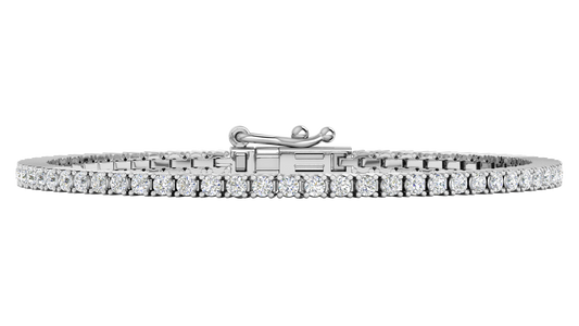 2.26 Ctw Round Brilliant Diamond Tennis Bracelet In 14K White Gold