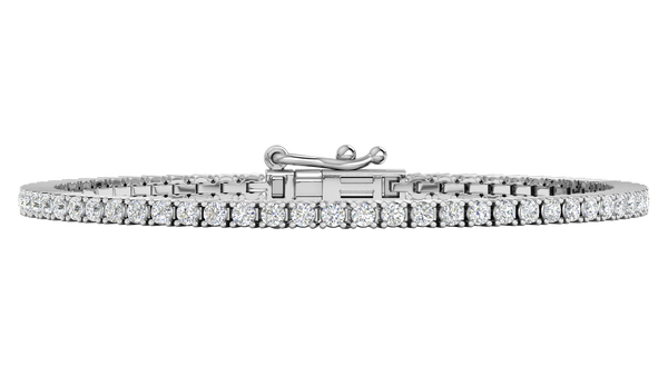 2.26 Ctw Round Brilliant Diamond Tennis Bracelet In 14K White Gold