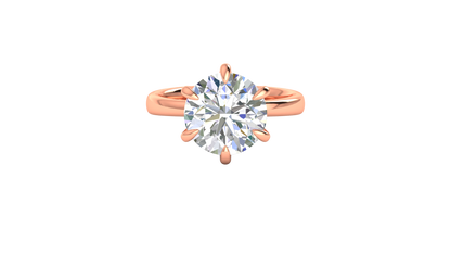 5.00 Ctw Classic Solitaire Engagement Ring Set In 14K Rose Gold
