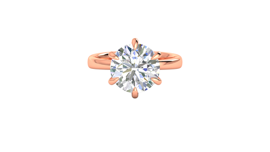 5.00 Ctw Classic Solitaire Engagement Ring Set In 14K Rose Gold