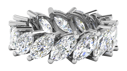 7.00 Ctw Marquise Cut Diamond Eternity Band Set In 14K White Gold