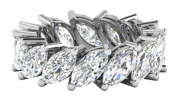 7.00 Ctw Marquise Cut Diamond Eternity Band Set In 14K White Gold