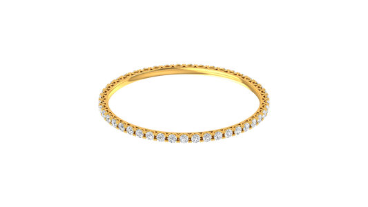 17.10 Ctw Round Cut Diamond Bangle | Shared Prong Diamond Bangle Set In Luxury 14K Yellow Gold