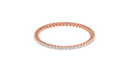 25.00 Ctw Round Cut Diamond Bangle | Twisted Rope Diamond Eternity Bangle Set In Luxury 18K Rose Gold