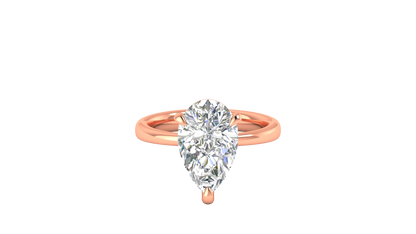 4.00 Ctw Pear Cut Solitaire Engagement Ring Set In 14K Rose Gold
