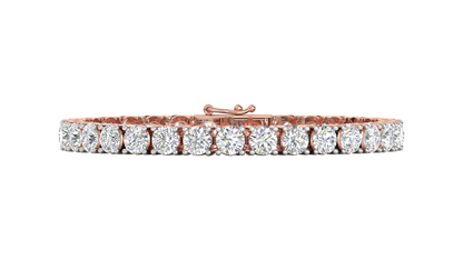 15.50 Ctw Round Brilliant Diamond Tennis Bracelet In 14K Rose Gold