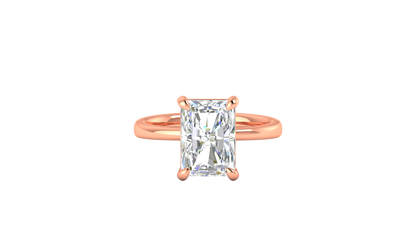 4.00 Ctw Radiant Cut Solitaire Engagement Ring Set In 14K Rose Gold