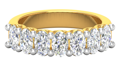 2.10 Ctw Luxurious Oval Cut Seven Stone Wedding Band With U-Shape Prong Setting In 14K Yellow Gold