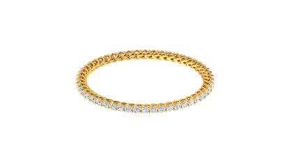 25.00 Ctw Round Cut Diamond Bangle | Twisted Rope Diamond Eternity Bangle Set In Luxury 18K Yellow Gold