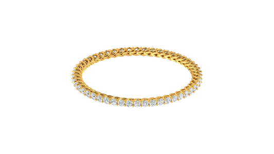 25.00 Ctw Round Cut Diamond Bangle | Twisted Rope Diamond Eternity Bangle Set In Luxury 18K Yellow Gold