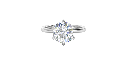 4.00 Ctw Classic Solitaire Engagement Ring Set In 14K White Gold