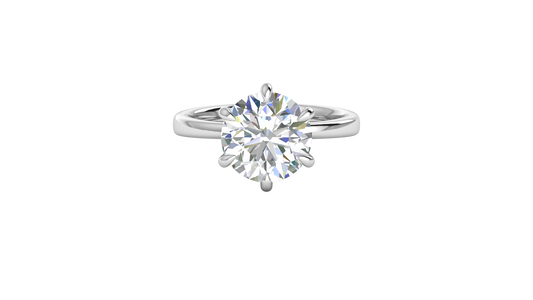 4.00 Ctw Classic Solitaire Engagement Ring Set In 14K White Gold