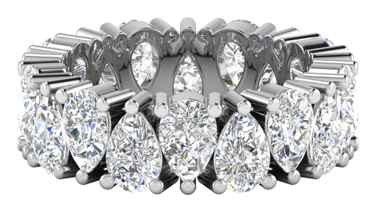 5.40 Ctw Pear Cut Diamond Eternity Band Set In 14K White Gold