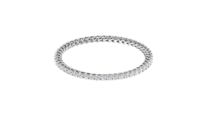 25.00 Ctw Round Cut Diamond Bangle | Twisted Rope Diamond Eternity Bangle Set In Luxury 18K White Gold