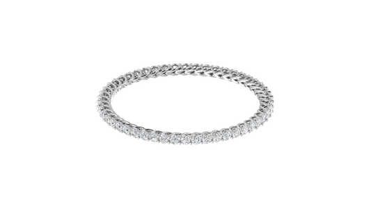 25.00 Ctw Round Cut Diamond Bangle | Twisted Rope Diamond Eternity Bangle Set In Luxury 18K White Gold