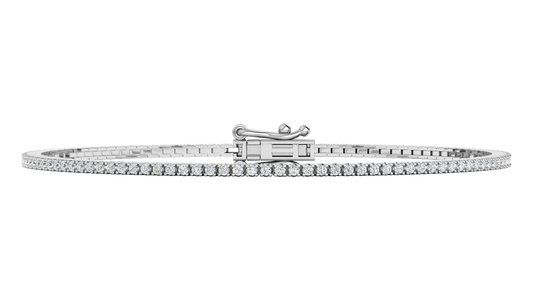 1.08 Ctw Round Brilliant Diamond Tennis Bracelet In 14K White Gold