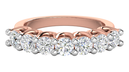 2.10 Ctw Dazzling Seven-Stone Wedding Band With U-Shape Prong Setting In 14K Rose Gold
