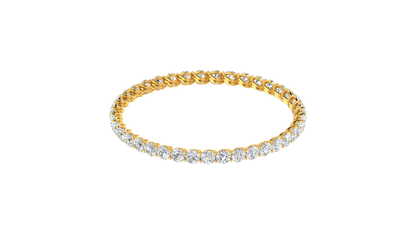 39.00 Ctw Round Cut Diamond Bangle | Twisted Eternity Diamond Bangle Set In Luxury 14K Yellow Gold