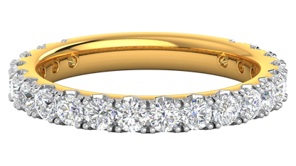 1.20 Ctw Timeless 4 Prong Wedding Band Set In 14k Yellow Gold