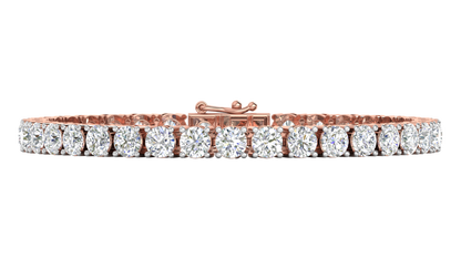 14.00 Ctw Round Brilliant Diamond Tennis Bracelet In 14K Rose Gold