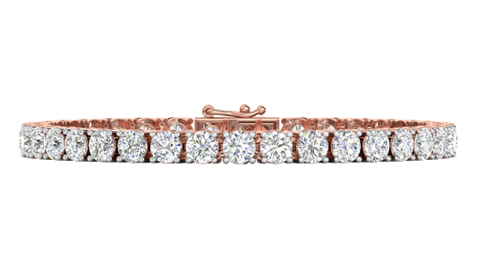 14.00 Ctw Round Brilliant Diamond Tennis Bracelet In 14K Rose Gold