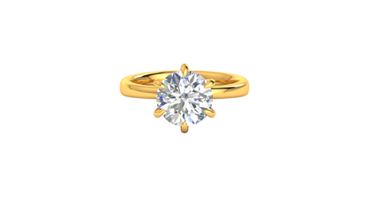 3.00 Ctw Classic Solitaire Engagement Ring Set In 14K Yellow Gold