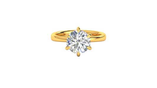 3.00 Ctw Classic Solitaire Engagement Ring Set In 14K Yellow Gold